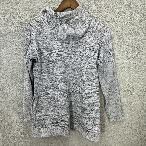 ATHLETA Cardigan Womens Small Gray Hooded Blissful Open‎ Front Ruffle Athleisure - Picture 3 of 8